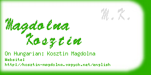 magdolna kosztin business card